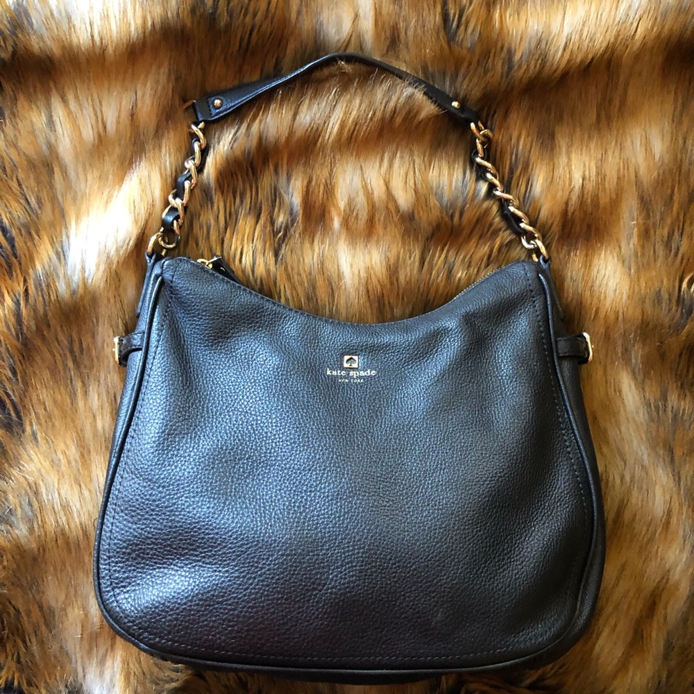 kate spade Pine Street Finley Black Leather Hobo Bag